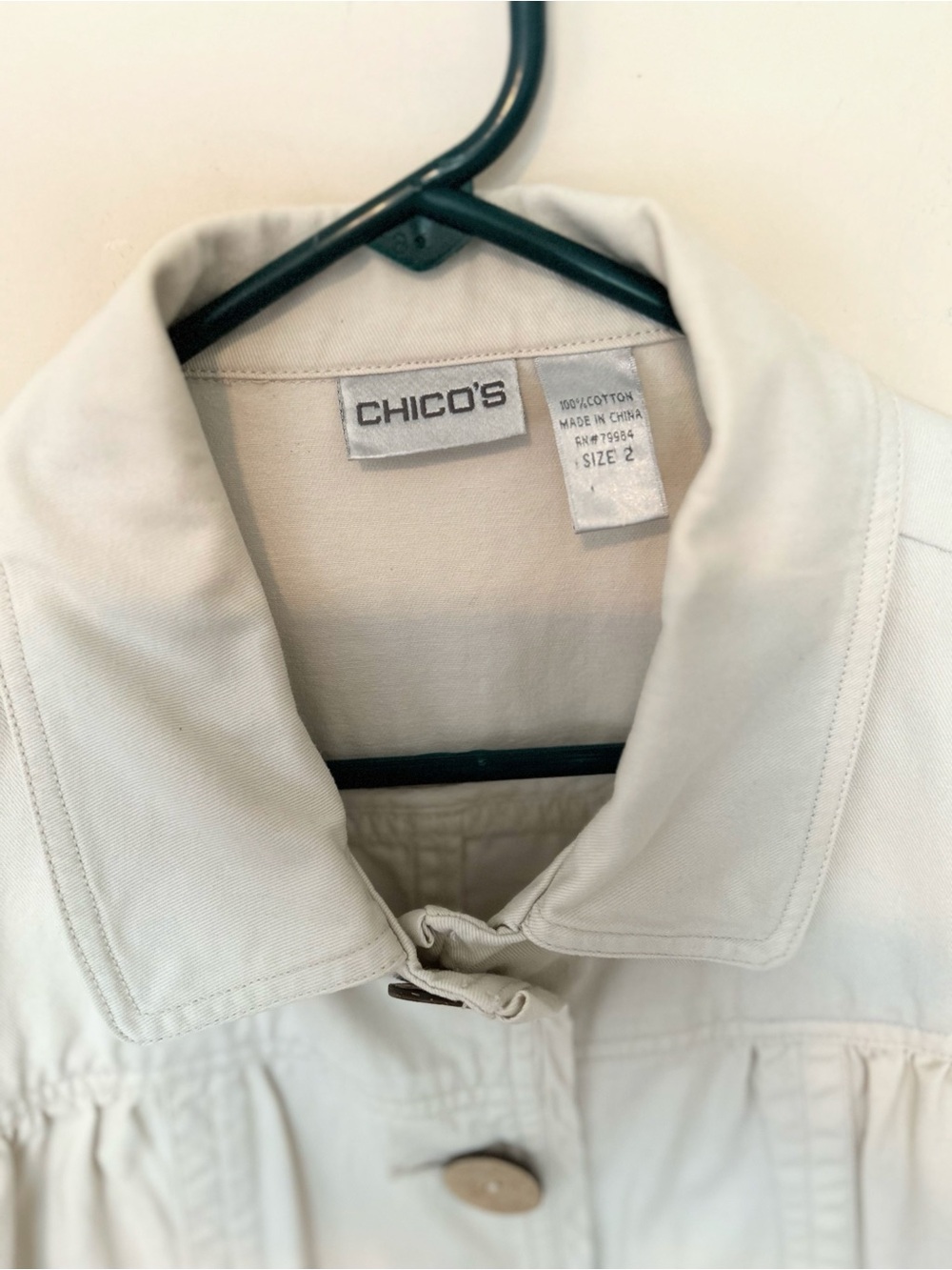Cream Button-Front Jacket - Picture 2 of 3